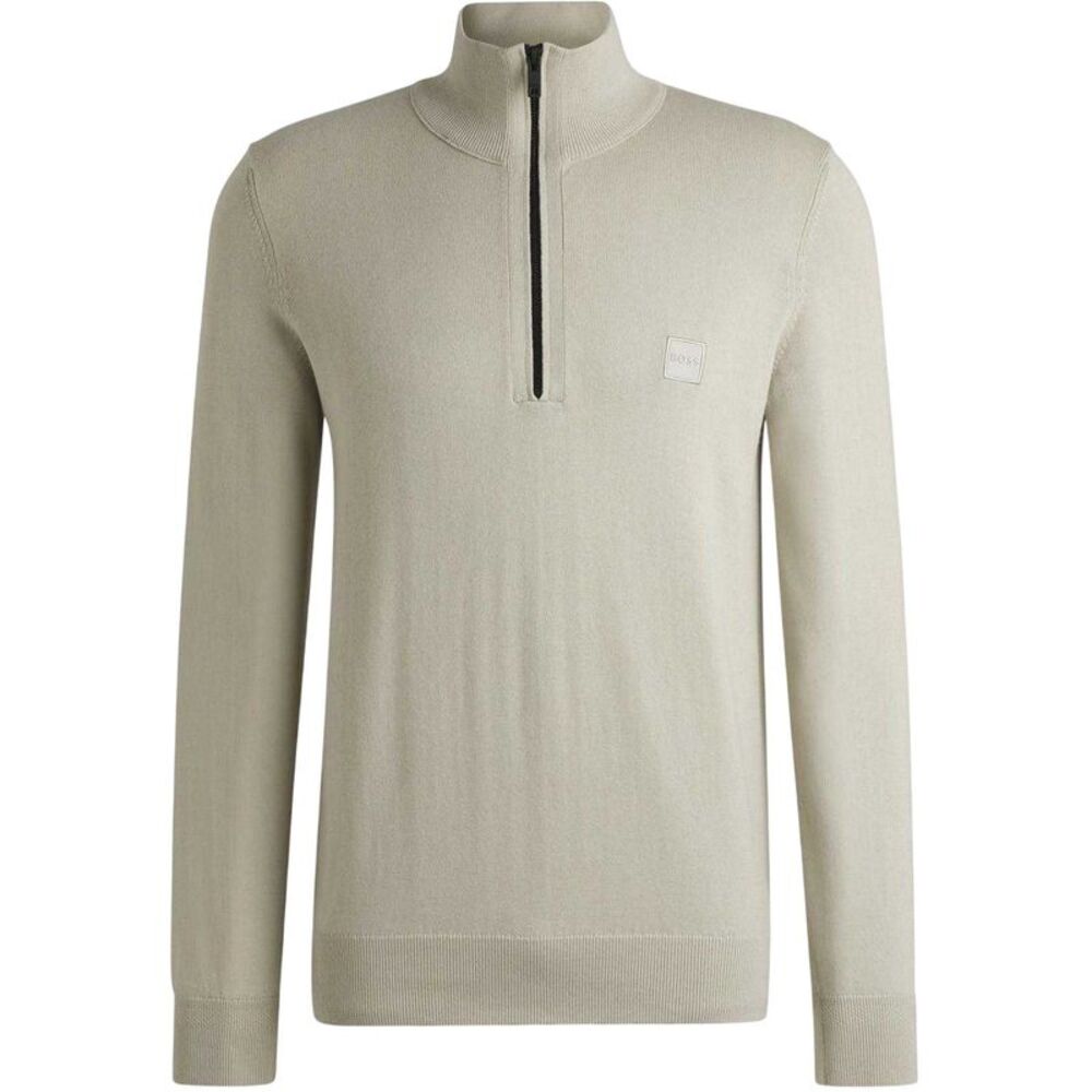 Boss Mens Kanobix Quarter Zip Sweater / Light Beige